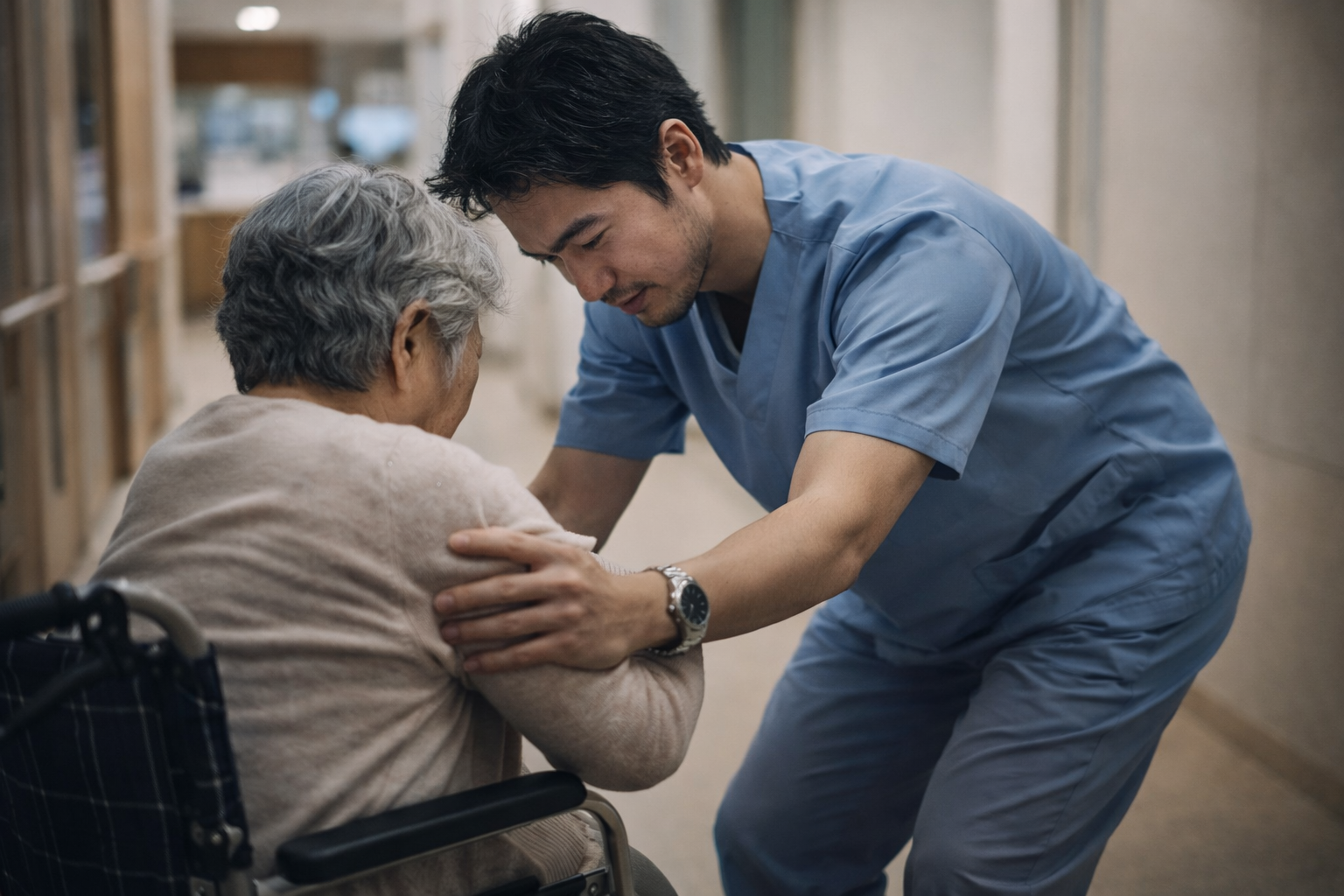 移動介助に不安を感じる家族